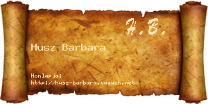 Husz Barbara névjegykártya